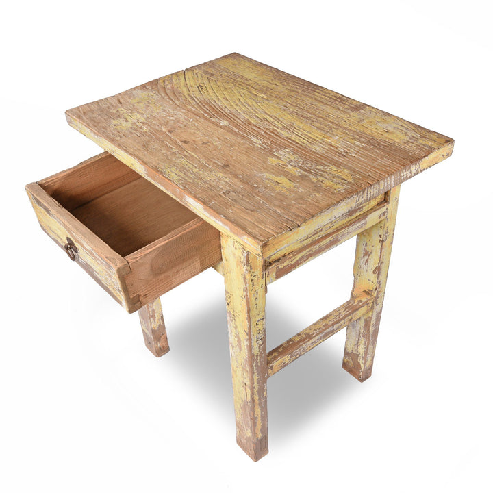 Country Table Made From Old Yellow Painted Pine | Indigo Antiques