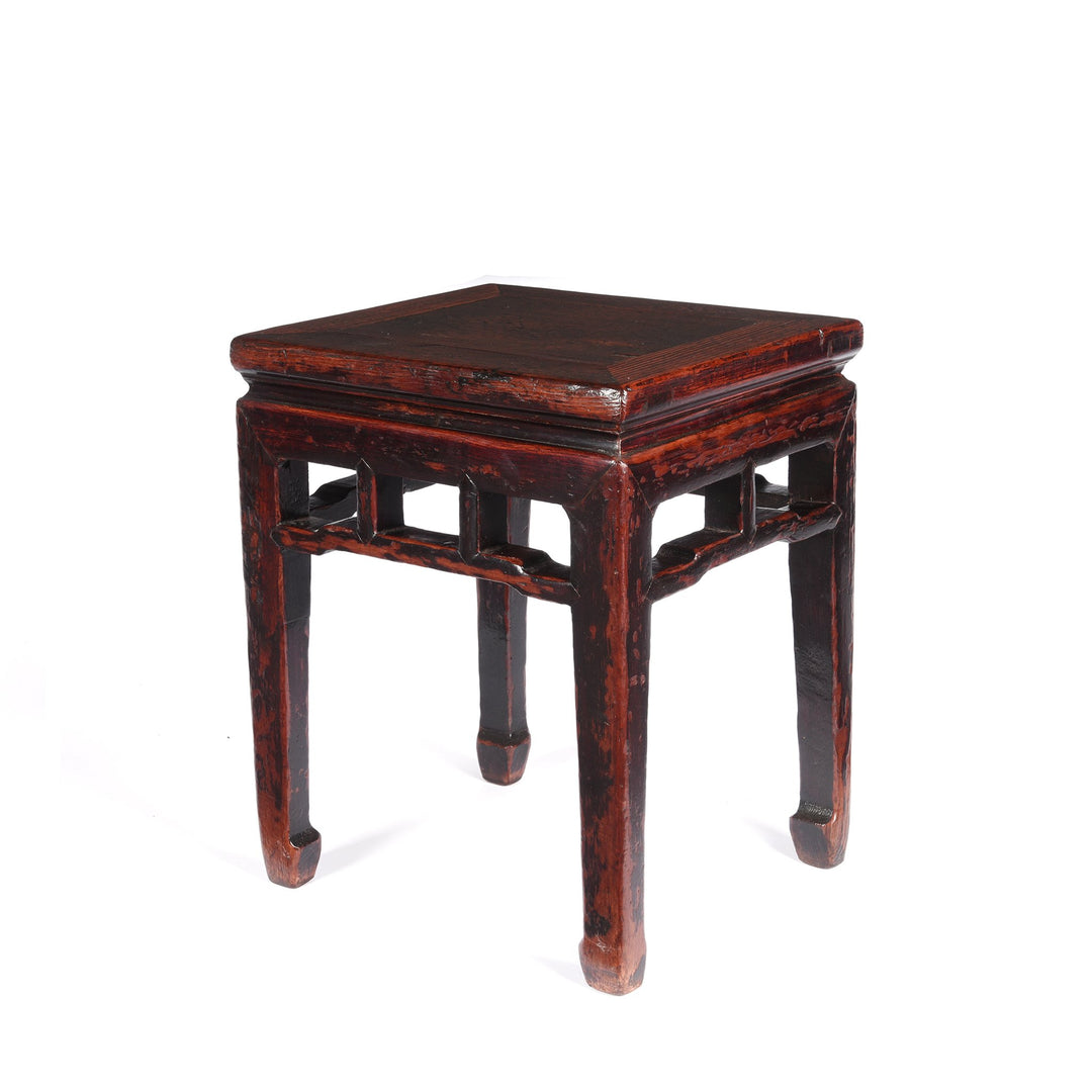 Rectangular Chinese Elm Side Table From Shanxi With traces of original burgundy lacquer - 19thC