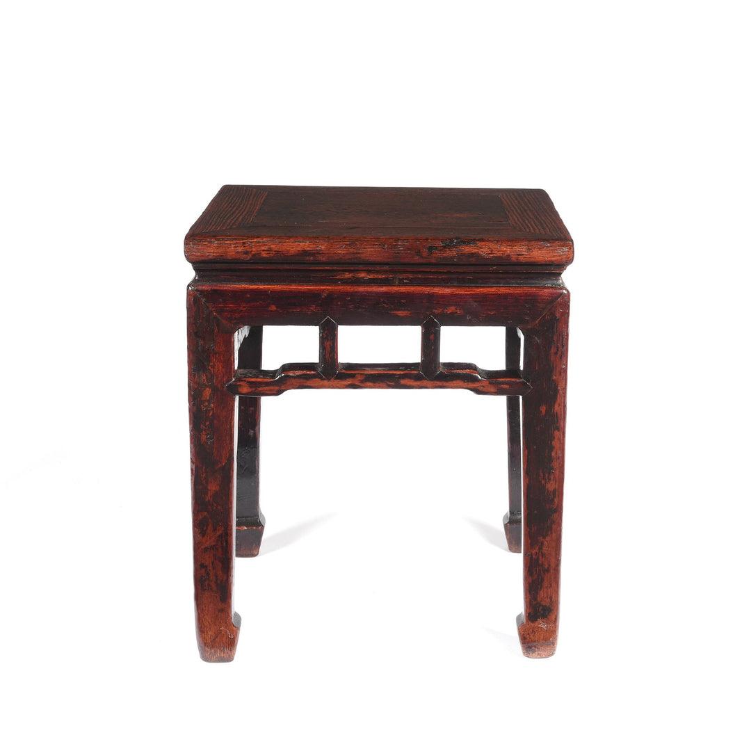Rectangular Chinese Elm Side Table From Shanxi With traces of original burgundy lacquer - 19thC