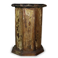 Mini Side Table Made from Old Painted Pillar From Gujarat