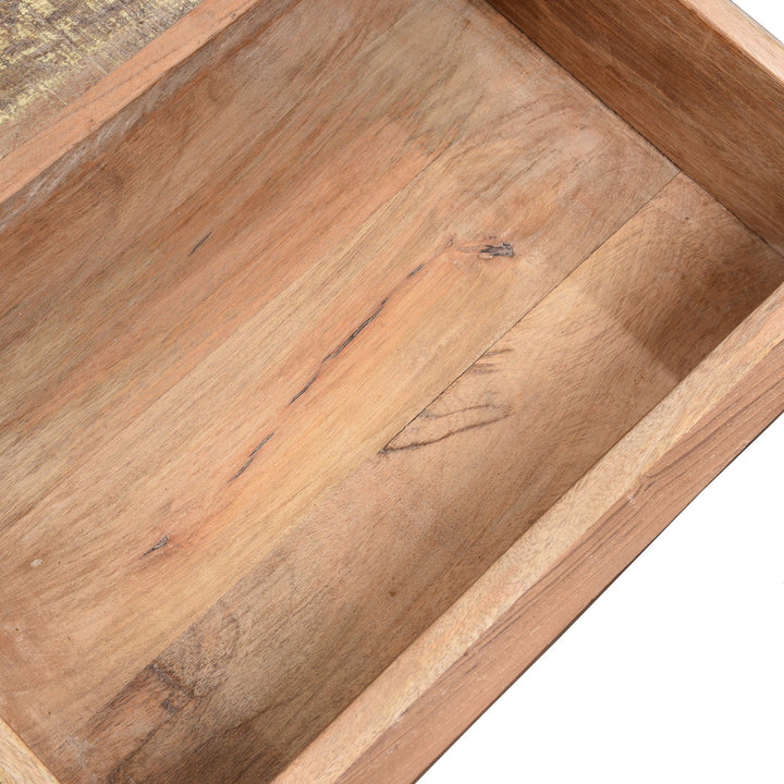 Draw Interior From One Drawer Side Table Made From Reclaimed Wood | Indigo Antiques 