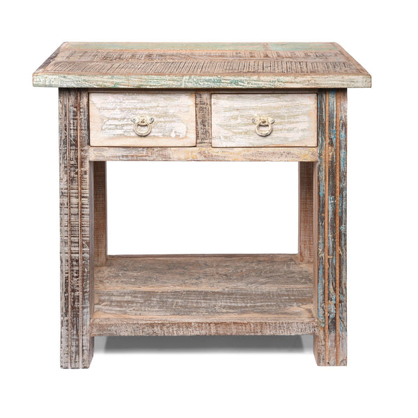 Table Made From Reclaimed Teak With Traces Original Paint