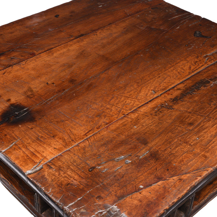 Surface Detail Of Walnut Side Table From Shanxi - Early 20thC | Indigo Antiques