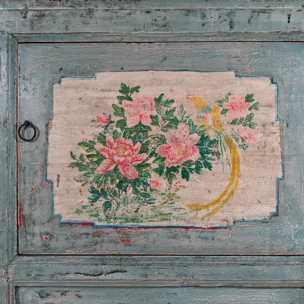 2 Door Painted Mongolian Sideboard - Ca 1920