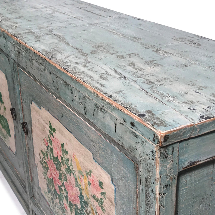 Painted Sideboard From Mongolia - Ca 1920 - 163 x 45 x 85 (wxdxh cms) - C1544