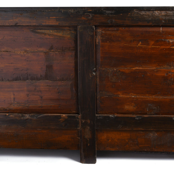 Back detail from an antique 2 Door White Painted Mongolian Sideboard - 19thC | Indigo Antiques