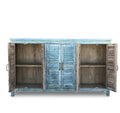 4 Door Louvre Sideboard - Blue Painted Reclaimed Teak