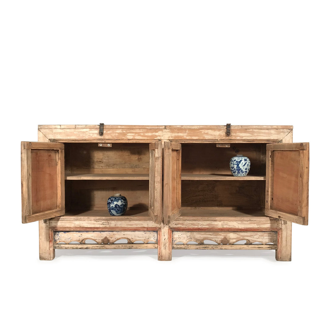 Mongolian Antique Sideboard Doors Open