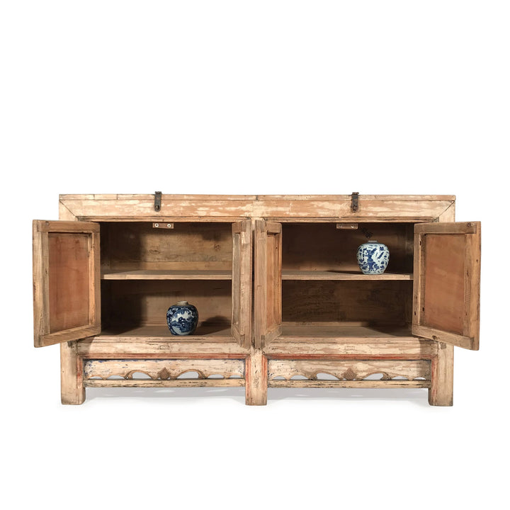 Mongolian Antique Sideboard Doors Open