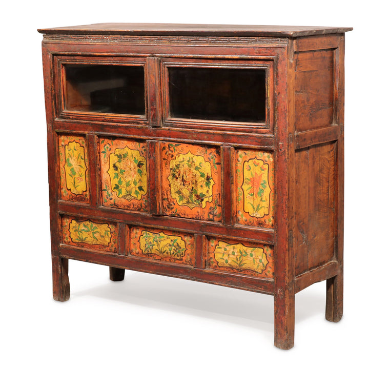 Altar Cabinet From Tibet with Original Painting - 19thC | Indigo Oriental Antiques