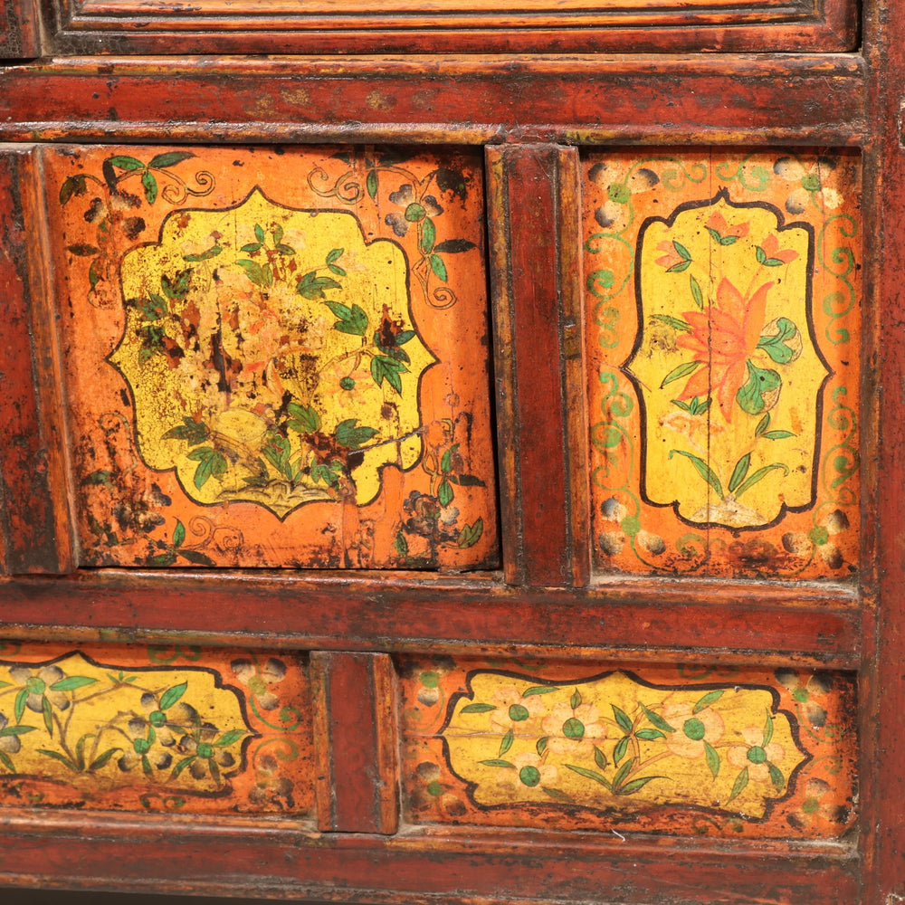 Altar Cabinet From Tibet with Original Painting - 19thC | Indigo Oriental Antiques