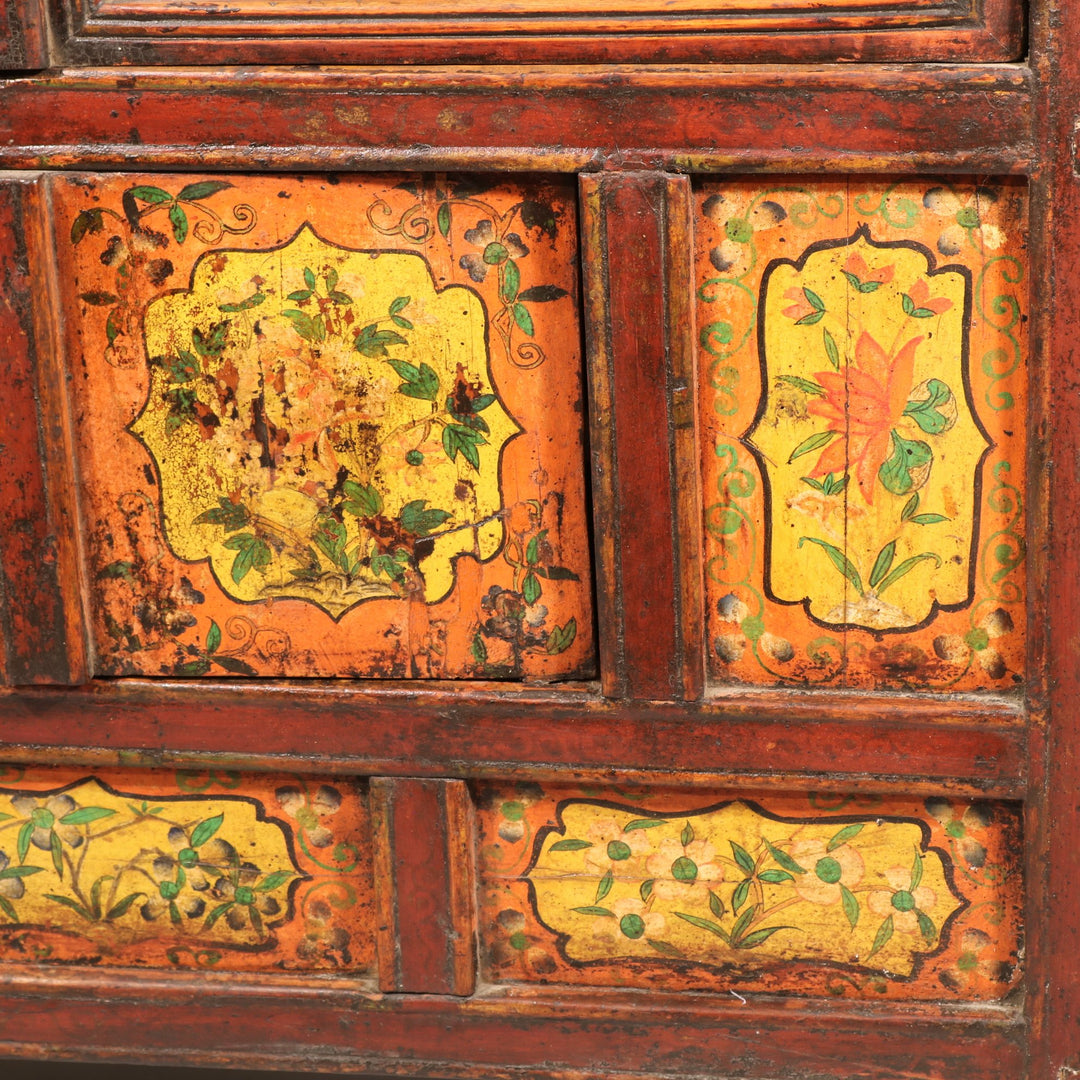 Altar Cabinet From Tibet with Original Painting - 19thC | Indigo Oriental Antiques