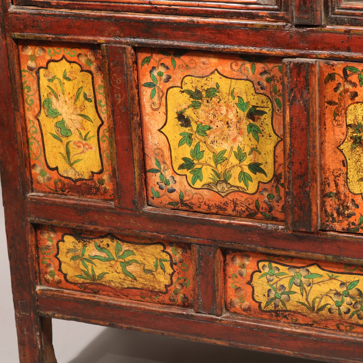 Altar Cabinet From Tibet with Original Painting - 19thC | Indigo Oriental Antiques