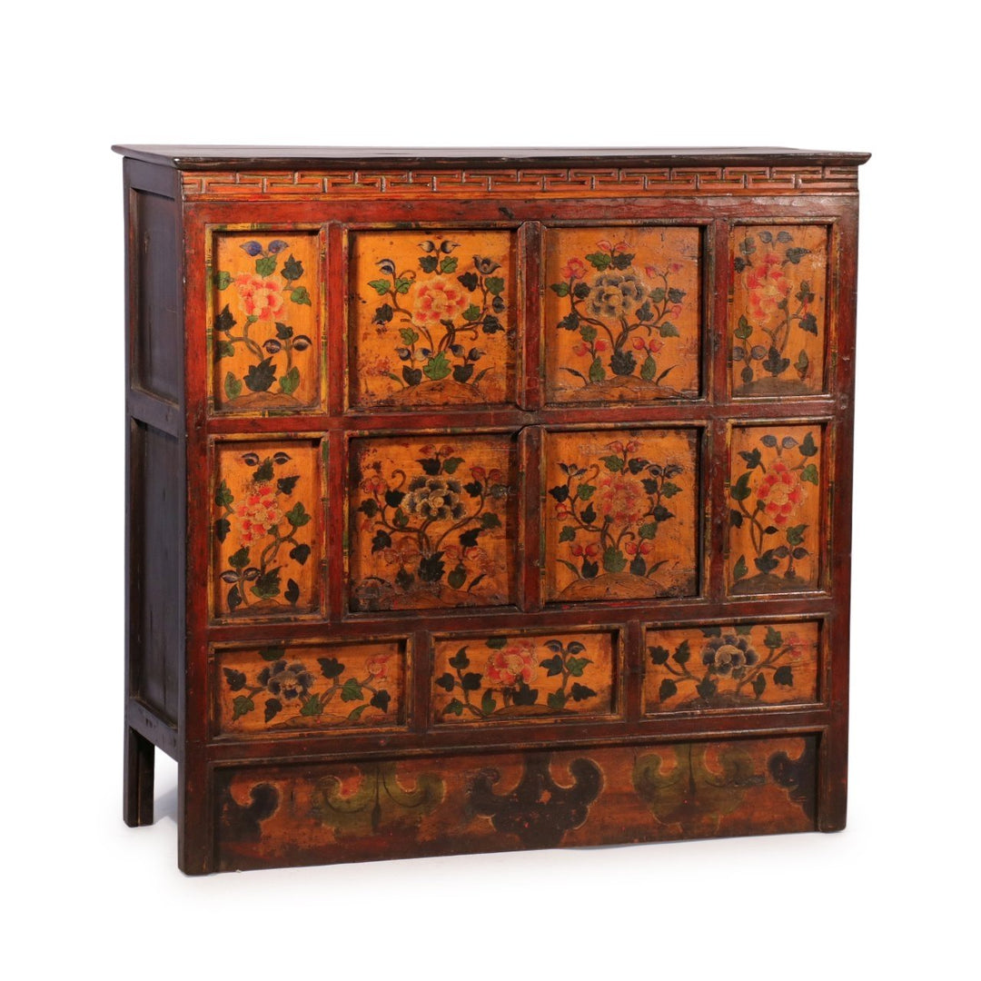 Antique Painted Tibetan Altar Cabinet - 19thC | Indigo Oriental Antiques