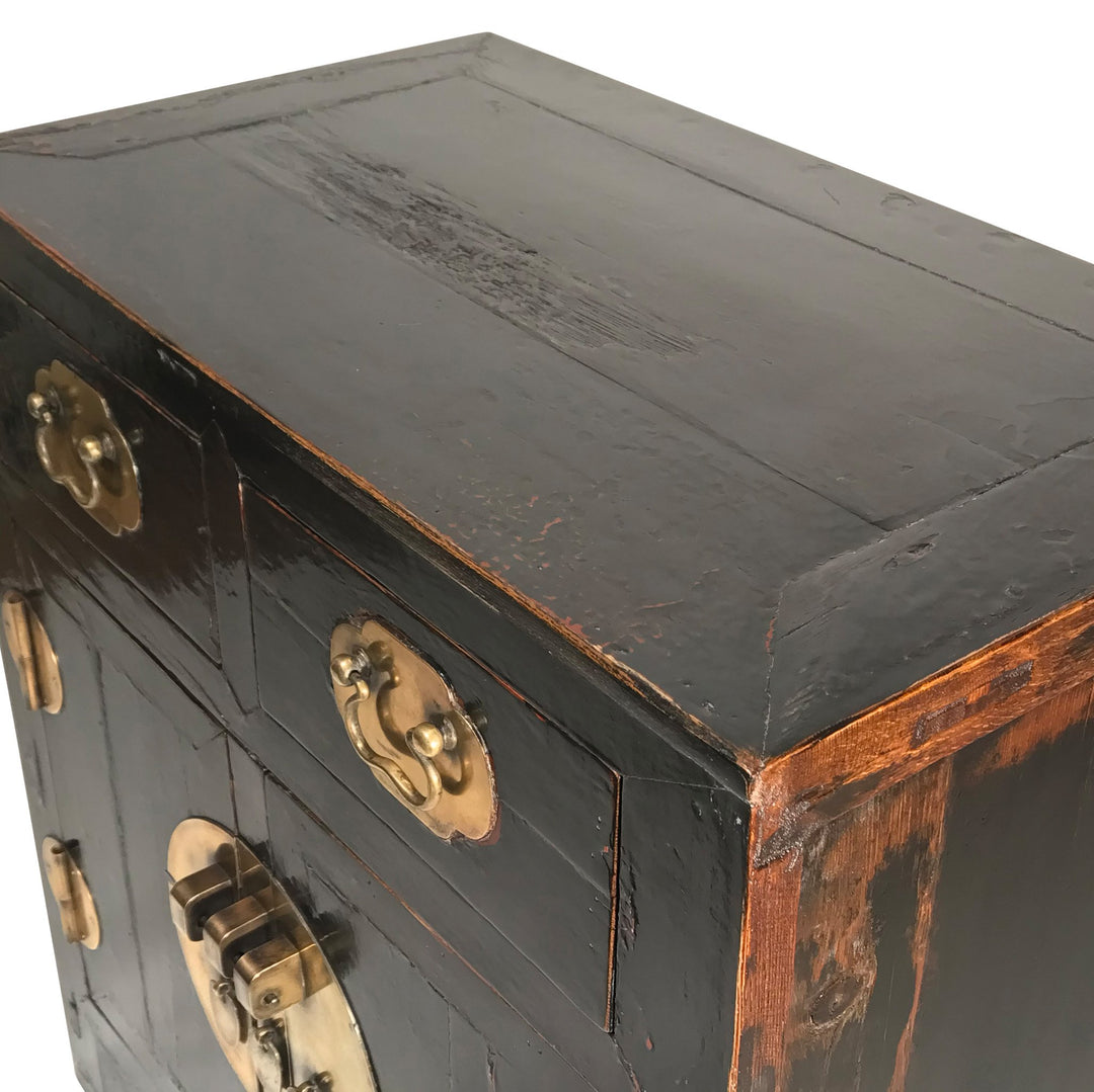 Black Lacquer Sideboard From Tianjin - 19thC