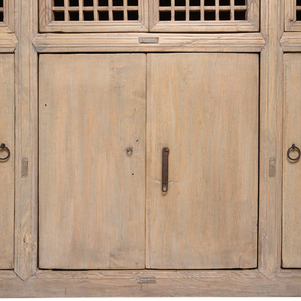 Bleached Lattice Noodle Cabinet From Tianjin - Late 19thC