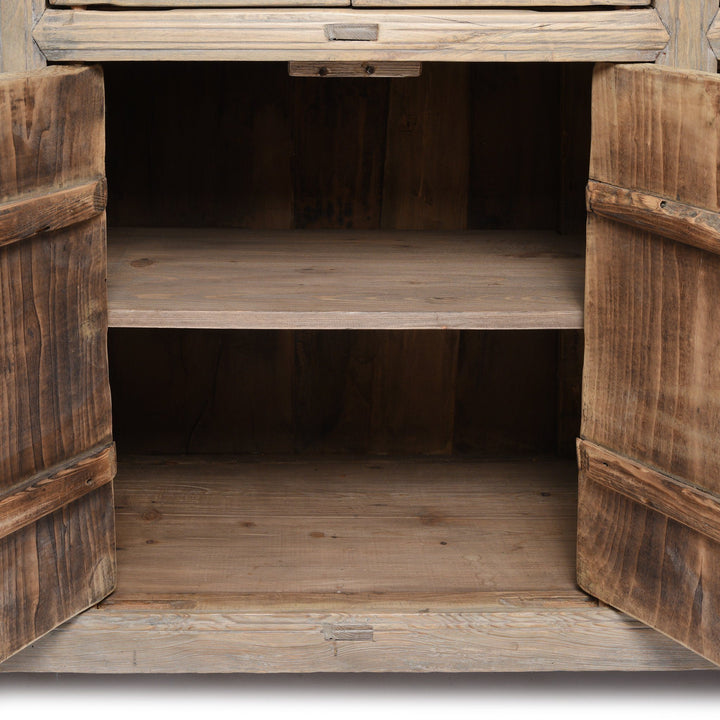 Bleached Lattice Kitchen Cabinet From Tianjin - Late 19thC