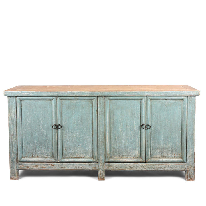 Blue 4 Door Sideboard Made From Reclaimed Pine | Indigo Antiques