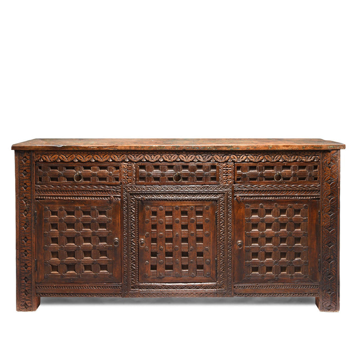 Reclaimed Carved Teak Sideboard | Indigo Antiques