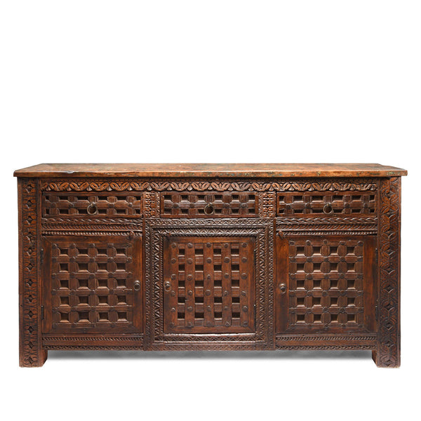 Carved Indian Sideboard Made From Old Reclaimed Teak Carved Indian Sideboard Made From Old Reclaimed Teak