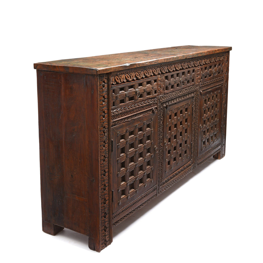 Reclaimed Carved Teak Sideboard | Indigo Antiques