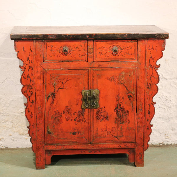 Chinese Red Lacquer Cabinet