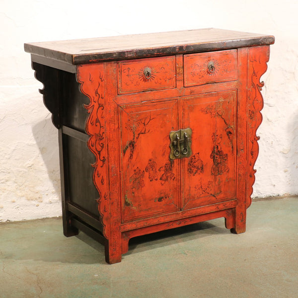 Chinese Red Lacquer Cabinet