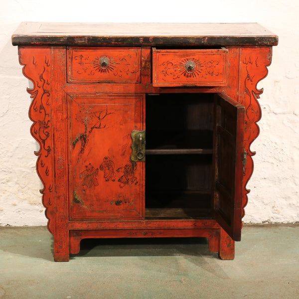 Chinese Red Lacquer Cabinet
