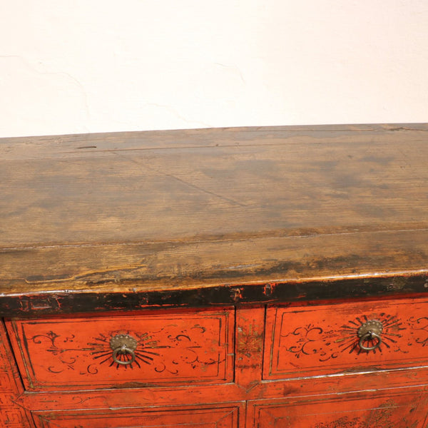Chinese Red Lacquer Cabinet