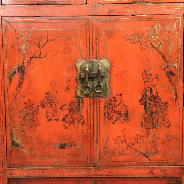 Chinese Red Lacquer Cabinet
