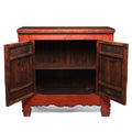 Classic Red Lacquer Book Cabinet - 19thC
