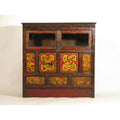 Early 20thC Tibetan Altar Cabinet With Original Painting