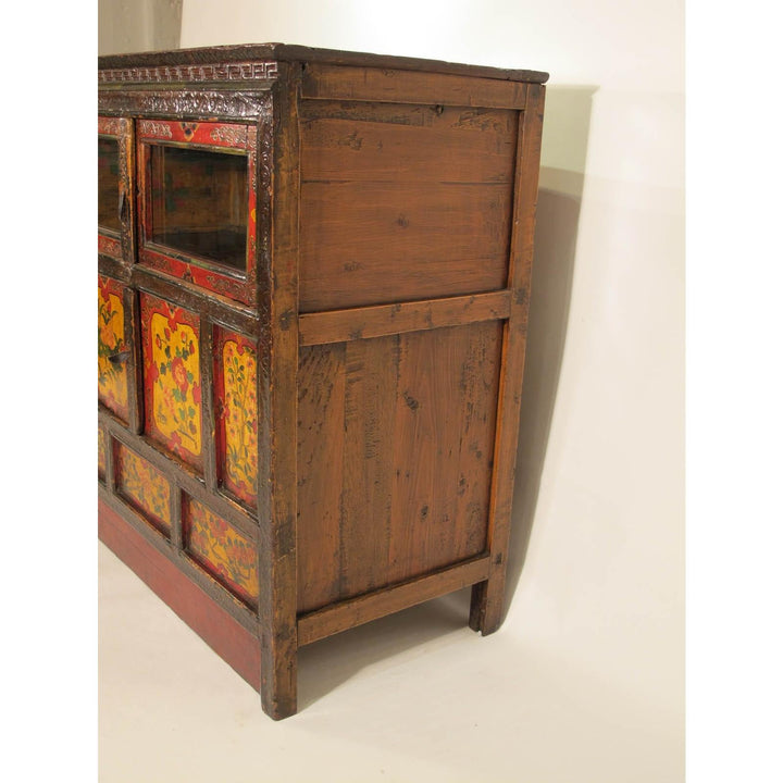 Early 20thC Tibetan Altar Cabinet With Original Painting | Indigo Oriental Antiques