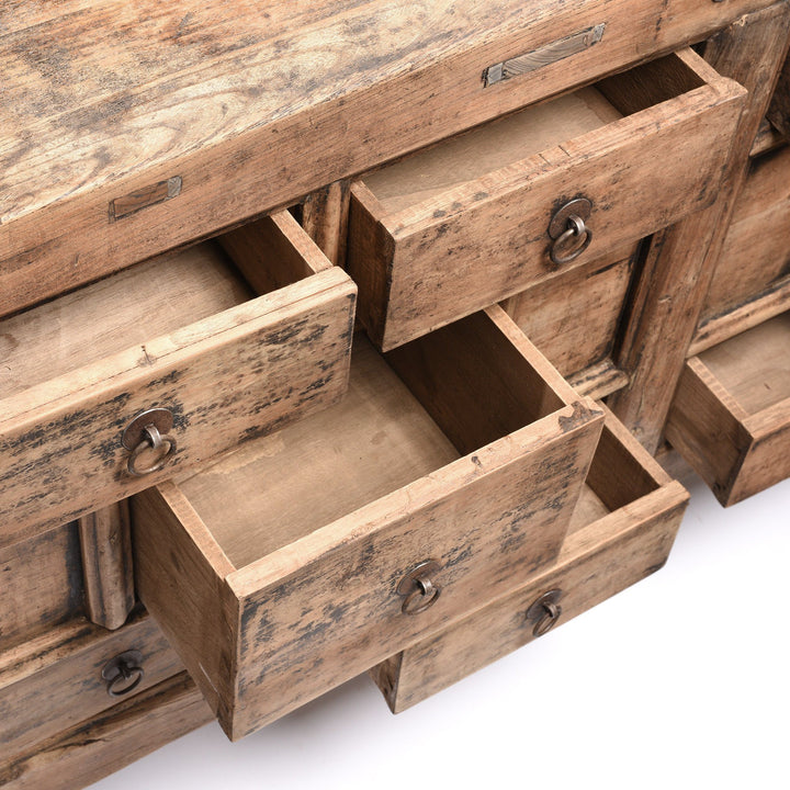 Further Drawer Detail of a Bleached Elm Chinese Chest Of Drawers From Gansu - Late 19thC | Indigo Antiques