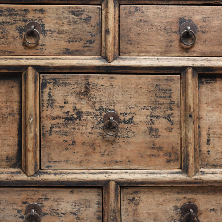Drawer Detail of a Bleached Elm Chinese Chest Of Drawers From Gansu - Late 19thC | Indigo Antiques