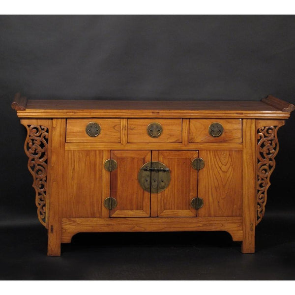 Elm Chinese Sideboard From Peking - 19thC