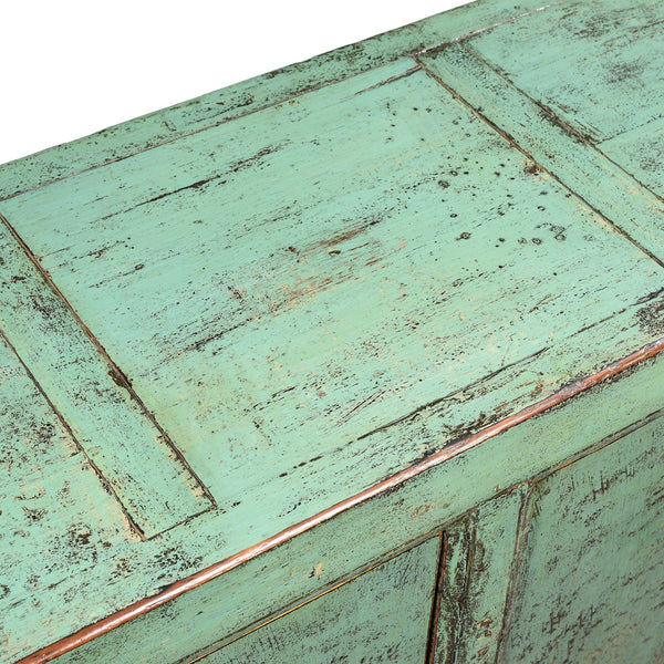 Green Lacquer 4 Door Sideboard - Shanxi Style Green Lacquer 4 Door Sideboard - Shanxi Style
