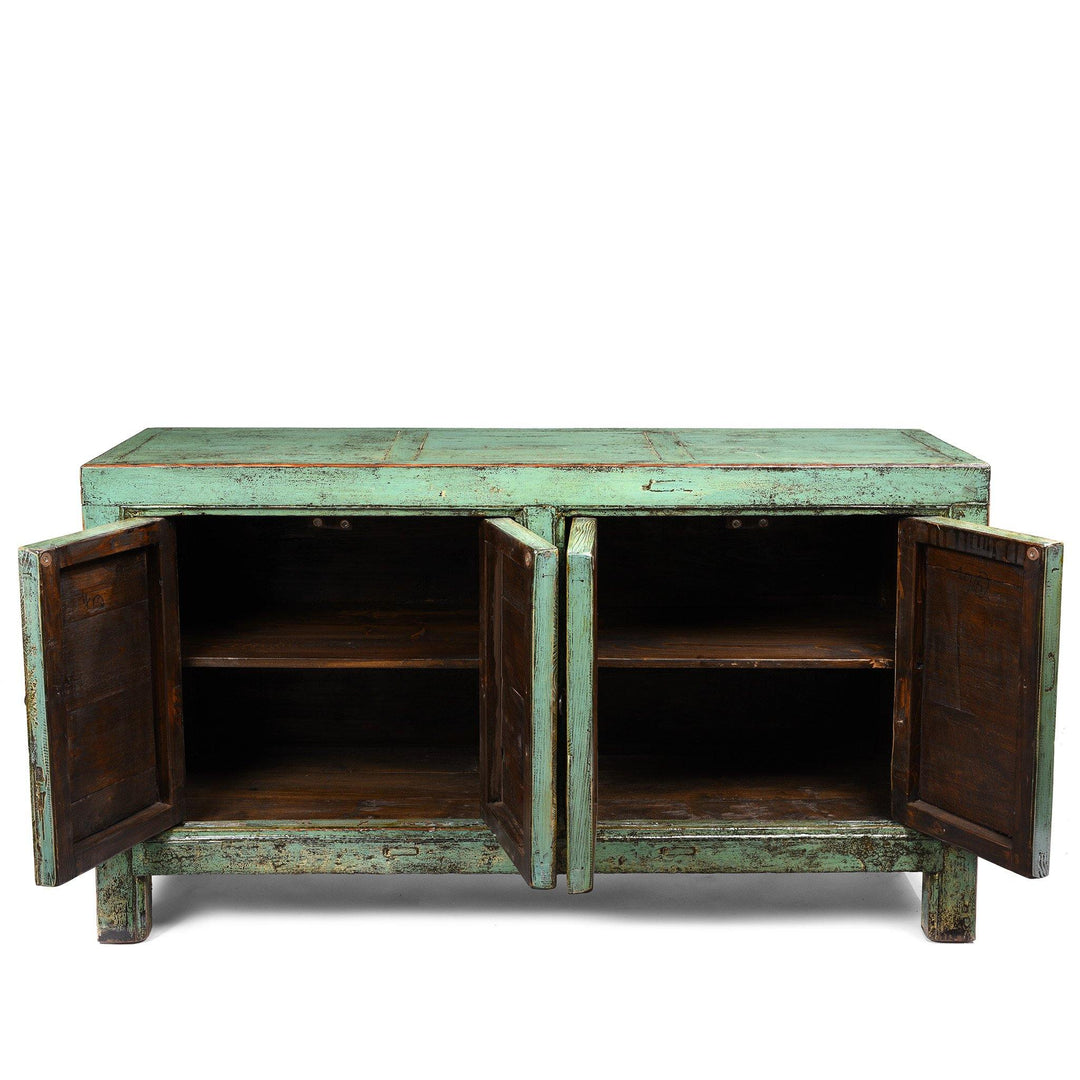Green Lacquer 4 Door Sideboard - Shanxi Style