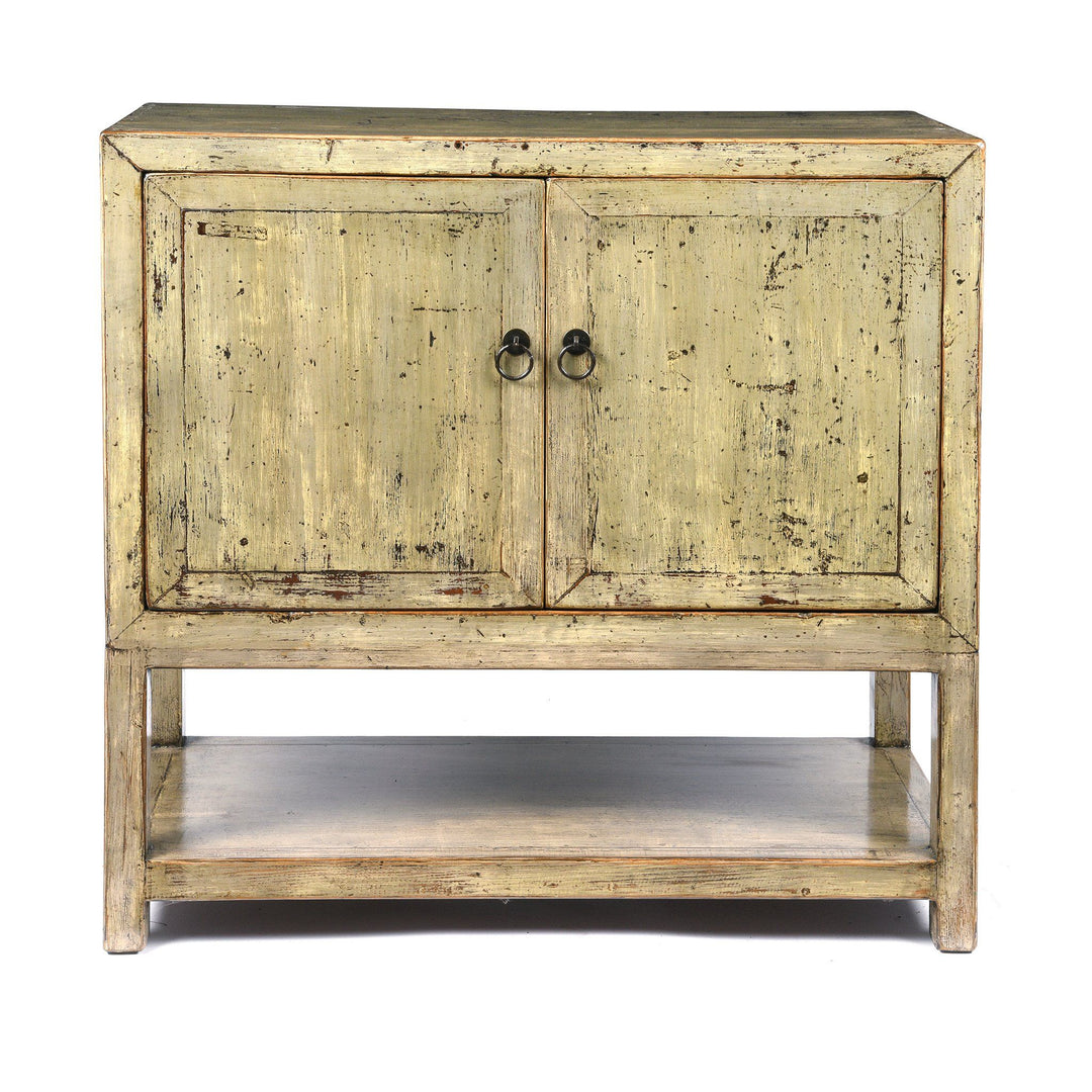 Chinese Grey Lacquer Side Cabinet Made From Reclaimed Pine | Indigo Antiques