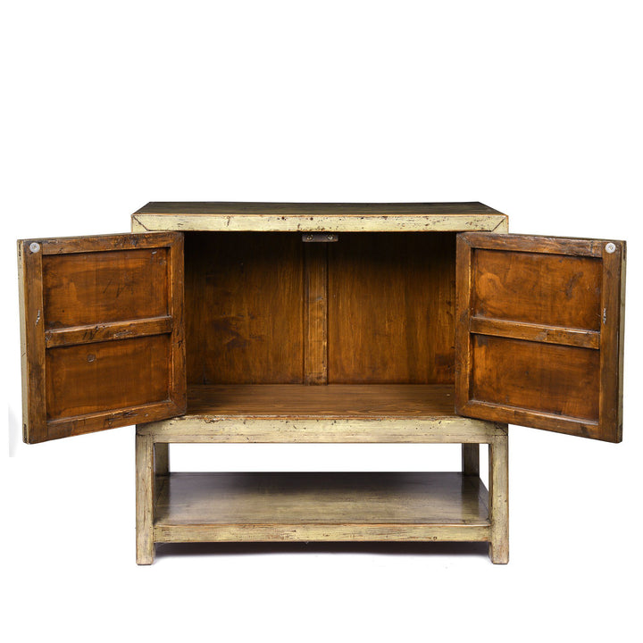 Chinese Grey Lacquer Side Cabinet Made From Reclaimed Pine | Indigo Antiques