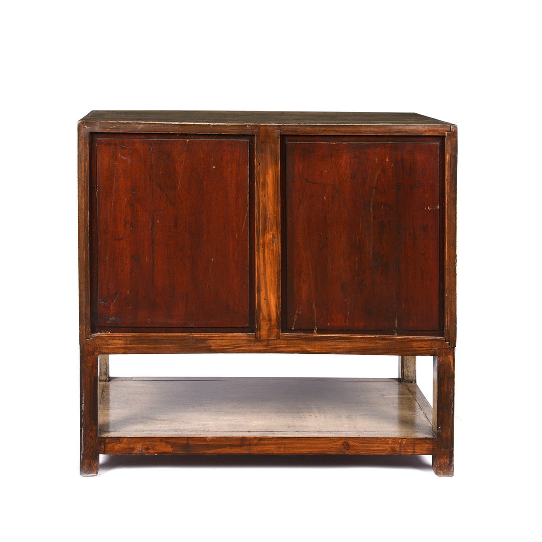 Chinese Grey Lacquer Side Cabinet Made From Reclaimed Pine | Indigo Antiques