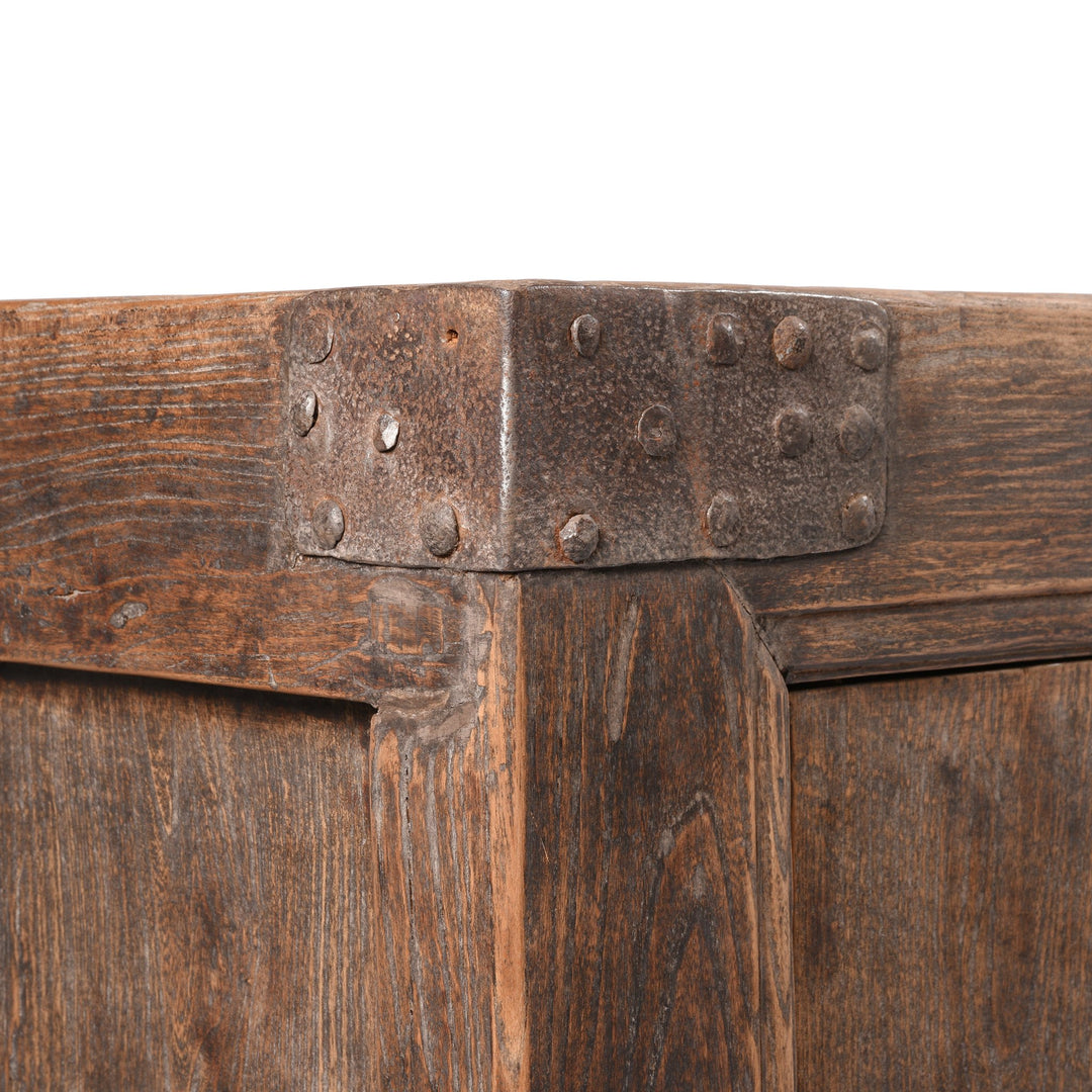 Antique Iron Bound Elm 4 Door Long Sideboard From Mongolia - 19thC | Indigo Antiques