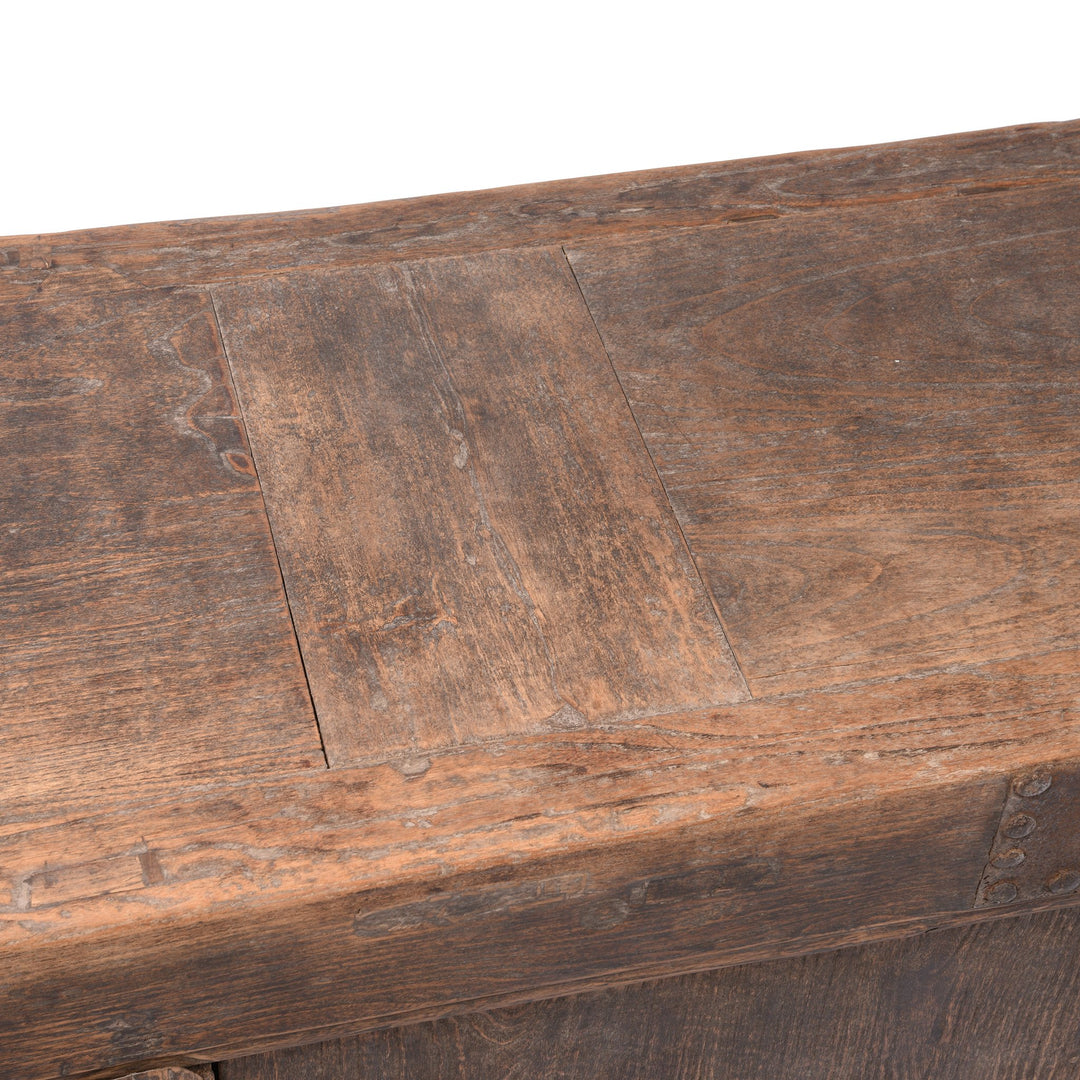 Antique Iron Bound Elm 4 Door Long Sideboard From Mongolia - 19thC | Indigo Antiques