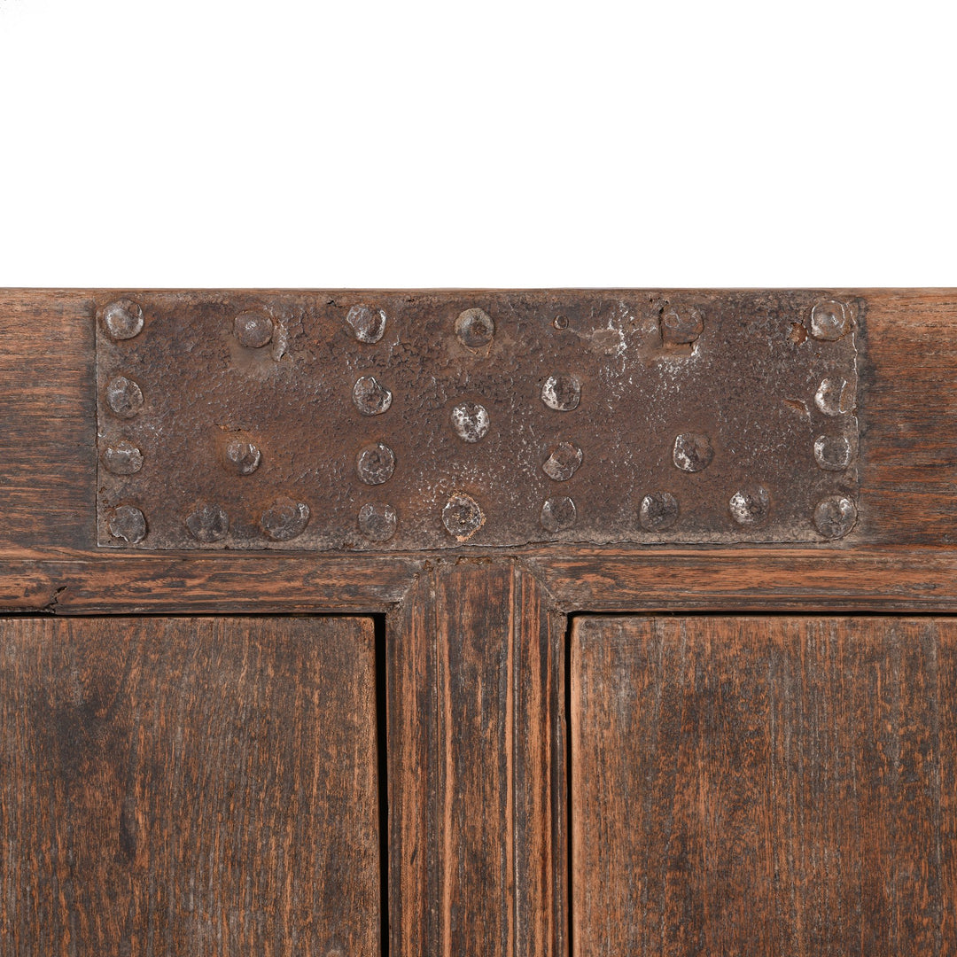 Antique Iron Bound Elm 4 Door Long Sideboard From Mongolia - 19thC | Indigo Antiques