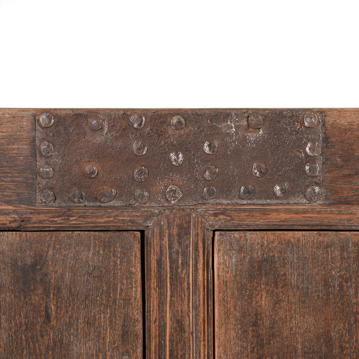 Antique Iron Bound Elm 4 Door Long Sideboard From Mongolia - 19thC | Indigo Antiques
