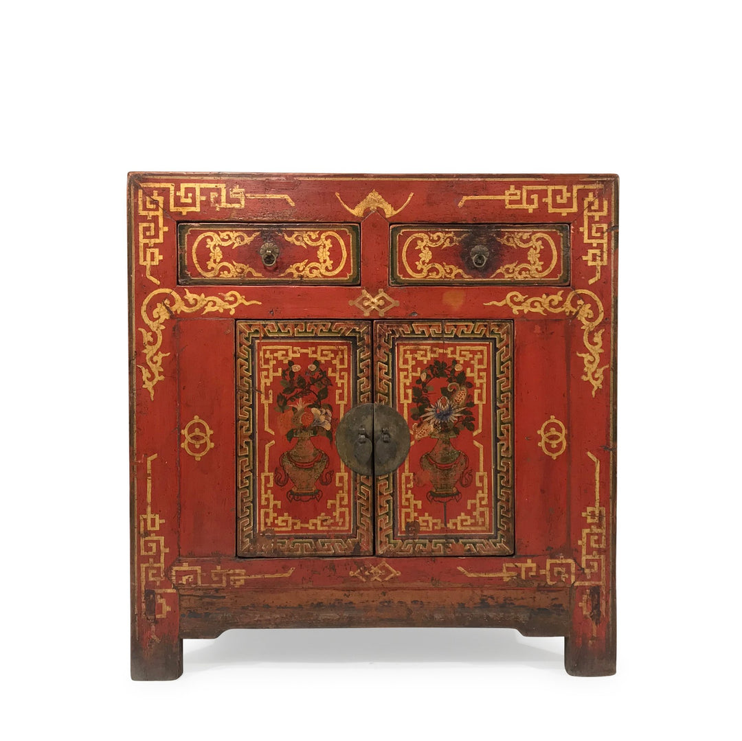 Mongolian Side Cabinet With Original Painting - 18thC - 88 x 46 x 92 (wxdxh cms) - C1426