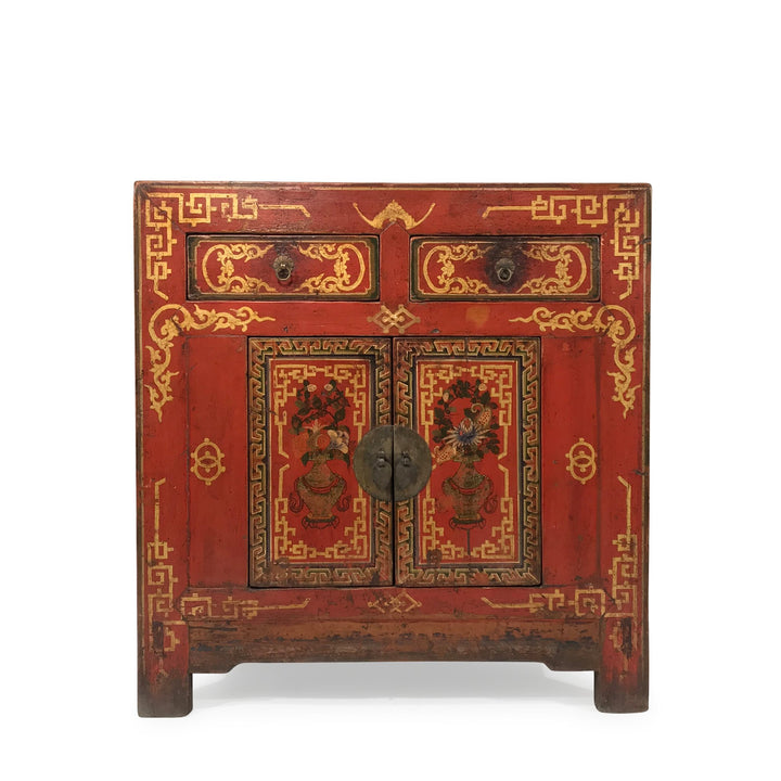 Mongolian Side Cabinet With Original Painting - 18thC - 88 x 46 x 92 (wxdxh cms) - C1426