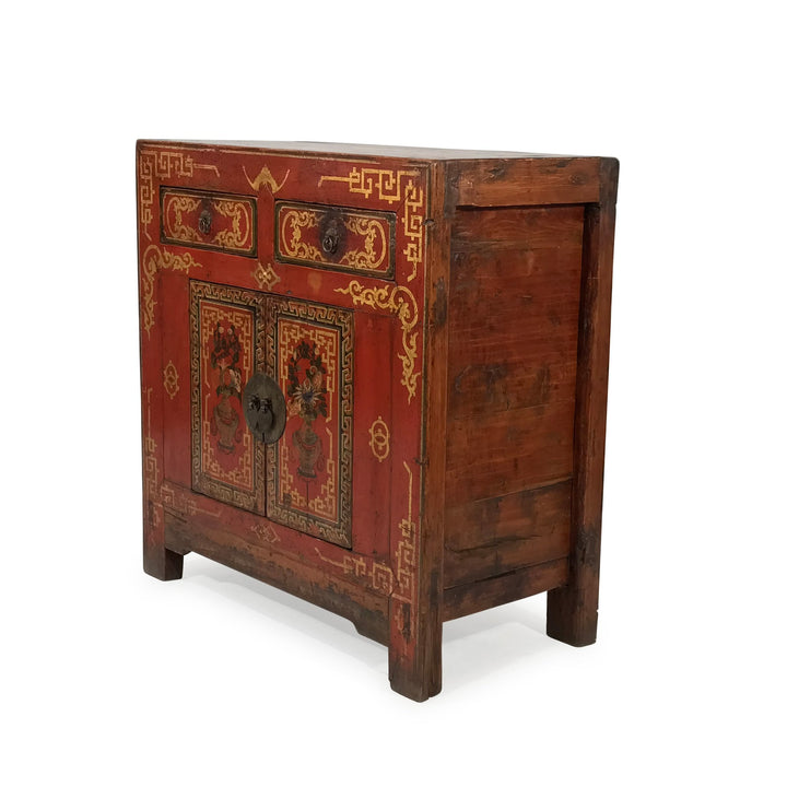 Mongolian Side Cabinet With Original Painting - 18thC - 88 x 46 x 92 (wxdxh cms) - C1426