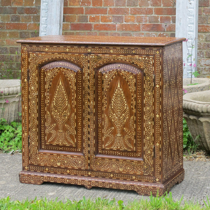 Old Teakwood Cabinet With Later Bone Inlay | Indigo Oriental Antiques