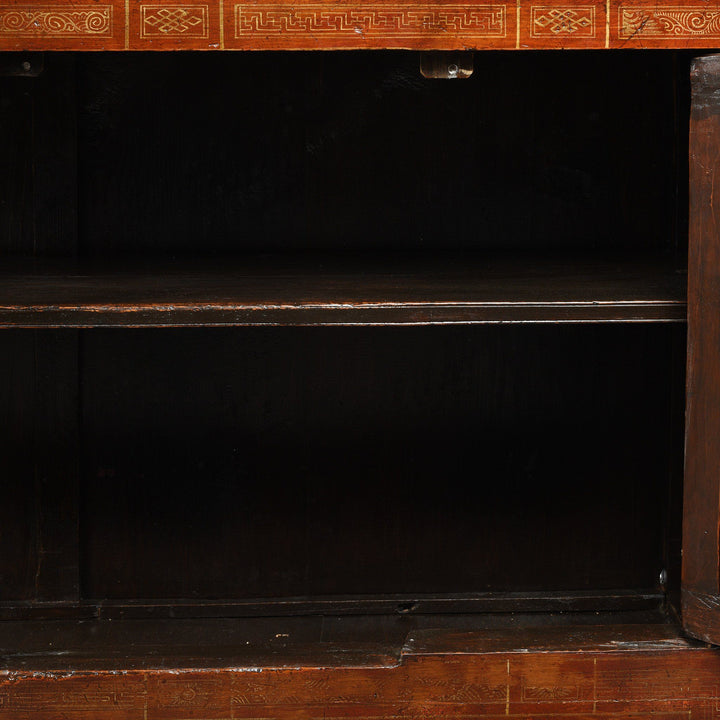 Orange Lacquer Sideboard From Dongbei - Ca 1920